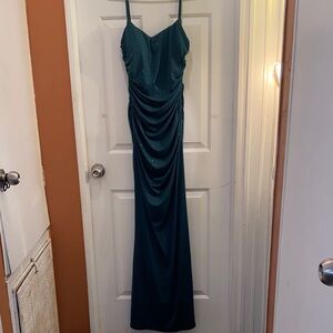 Windsor Teal Draped Gown